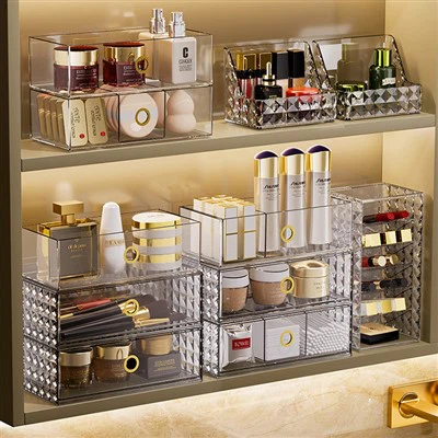 Caja de almacenamiento de maquillaje estilo cajón