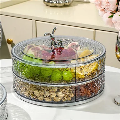 Bandeja de frutas con almacenamiento de patrón de onda de agua